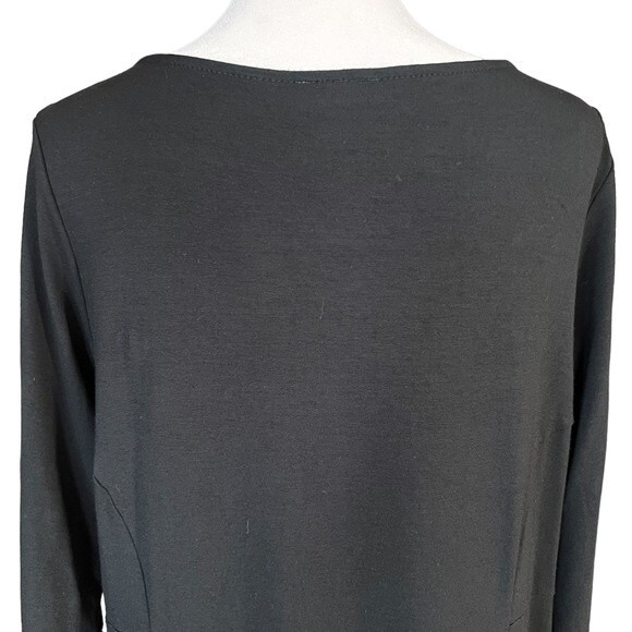 J.Jill Wearever Collection Stretch Midi Dress Jersey Knit Black Size S - Picture 5 of 12
